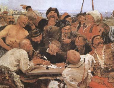 llya Yefimovich Repin Zaporozhian Cossacks (sketch) (mk09) Germany oil painting art